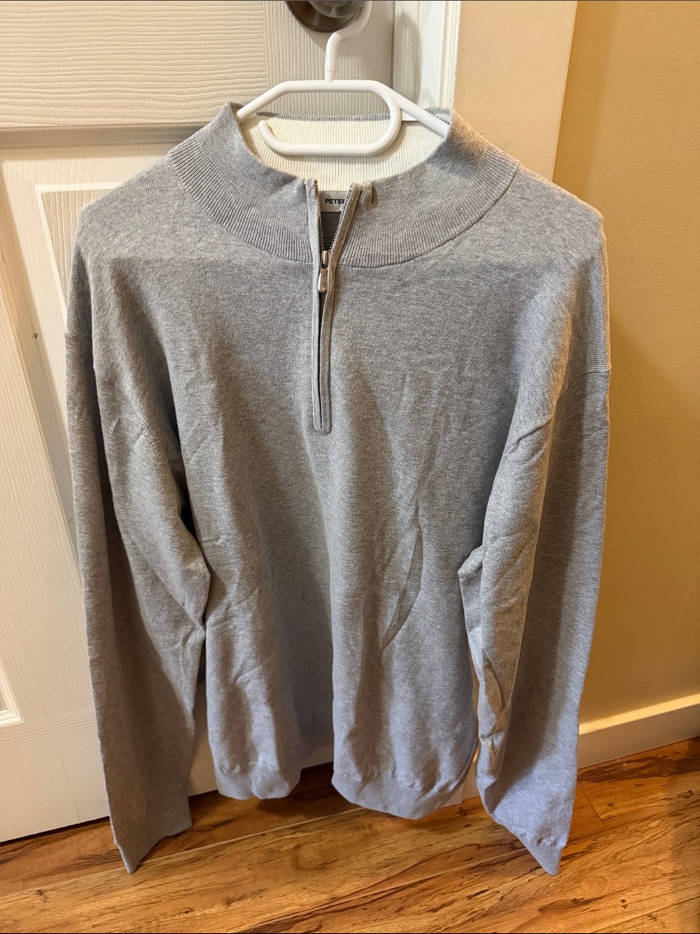 Peter Millar Light Gray Half-Zip Sweater